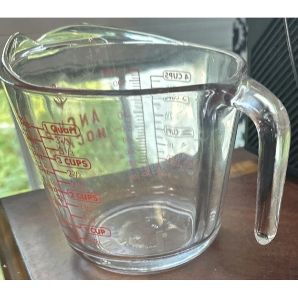 Anchor Hocking 4 cup glass measuring cup Kitchen Baking Cooking Liter Clear